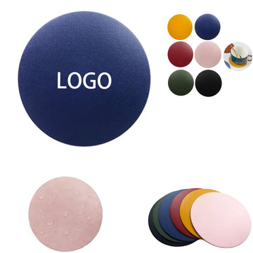 PU Leather Round Beverage Coaster