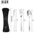 3 Pieces Cutlery Set With Zipper Pouch