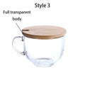 Overnight Oats Container Breakfast Glass Cup With Wooden Lid