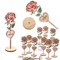 Wooden Rose Sign Desktop Decor Festival Gift