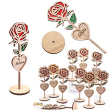 Wooden Rose Sign Desktop Decor Festival Gift