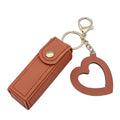 Lipstick Holder Keychain With Heart Mirror