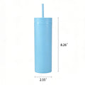 16 Oz Double Layer Plastic Straw Cup