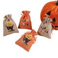 Reusable Halloween Drawstring Candy Gift Small Bag Linen