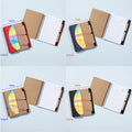 Sticky Note Set with Pen Slot Kraft Cover Notebook