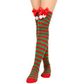 Striped Thigh High Socks 168 Needle
