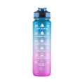 32Oz Sports Water Bottle With Time Marker & Straw