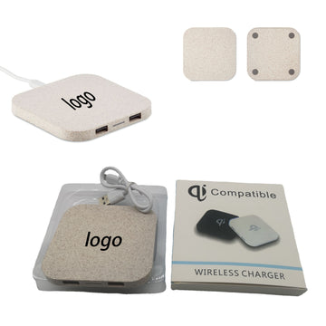 The Wheat Straw Square Wireless Charger
