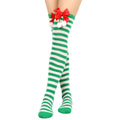 Striped Thigh High Socks 168 Needle