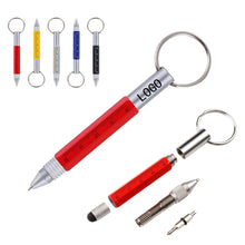 6-in-1 Aluminum Tool Pen With Keychain