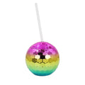 Disco Ball Cup With Straw