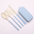 Wheat Straw Foldable Cutlery Set With Case