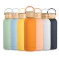 17oz Stainless Steel Thermos Bottle With Wooden Lid