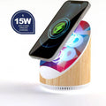 15W Bamboo Wireless Charger Bluetooth Speaker