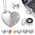 Heart-Shaped Usb Flash Drive 16Gb Crystal Necklace