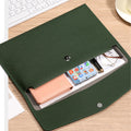 Custom A4 Leather Document Folder with Button Closure