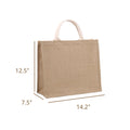 Reusable Herringbone Burlap Tote Bags With Handles