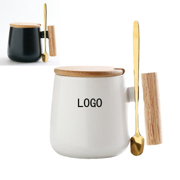 Nordic Style Mug With Wooden Handle