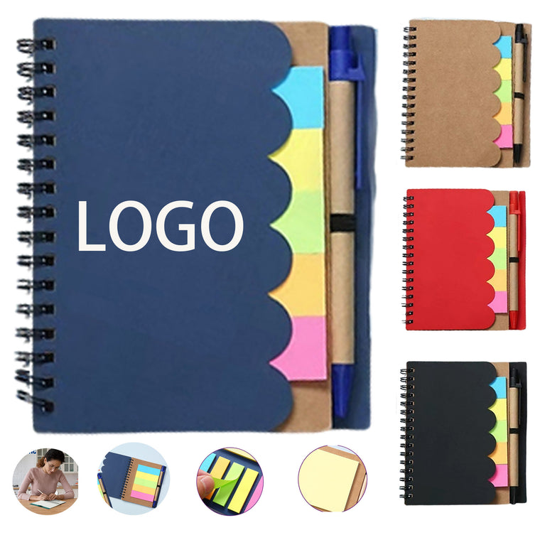 Wave Spiral Notebook With Pen