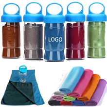 Microfiber Cooling Towel in Water Bottle