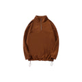 Double-Sided Fleece Drawstring Half-Zipper Sweatshirt