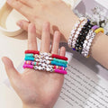 Custom Soft Clay Letter Colorful Beaded Clay Bead Bracelets