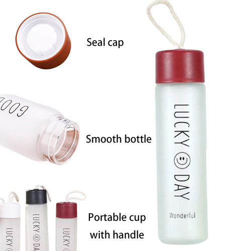 12 OZ Trendy Frosted Glass Water Bottle