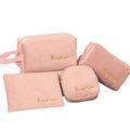 Ladies Cosmetic Soft Velvet Cosmetic Storage Bag Set Of 4