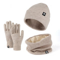 Knitted Hat, Scarf And Gloves Three-Piece Set
