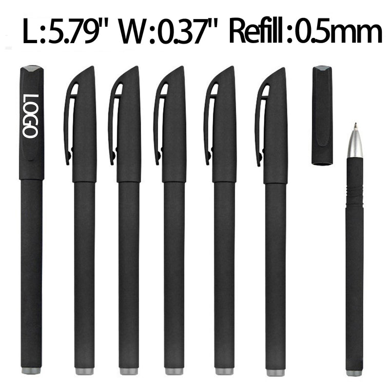 334 Black Gel Pen with Rubberized Grip