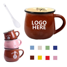 8 Oz Ceramic Potbelly Breakfast Milk Cup