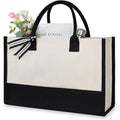 Classic Black And White Canvas Tote Bag