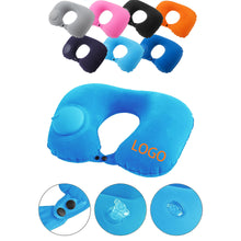 PVC U Shaped Air Pump Inflatable Neck Pillow