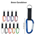 8 Cm Carabiner with Strap and Metal Plate