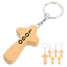 Wood Cross Key Ring