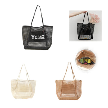 Knitted Shoulder Mesh Tote Bag