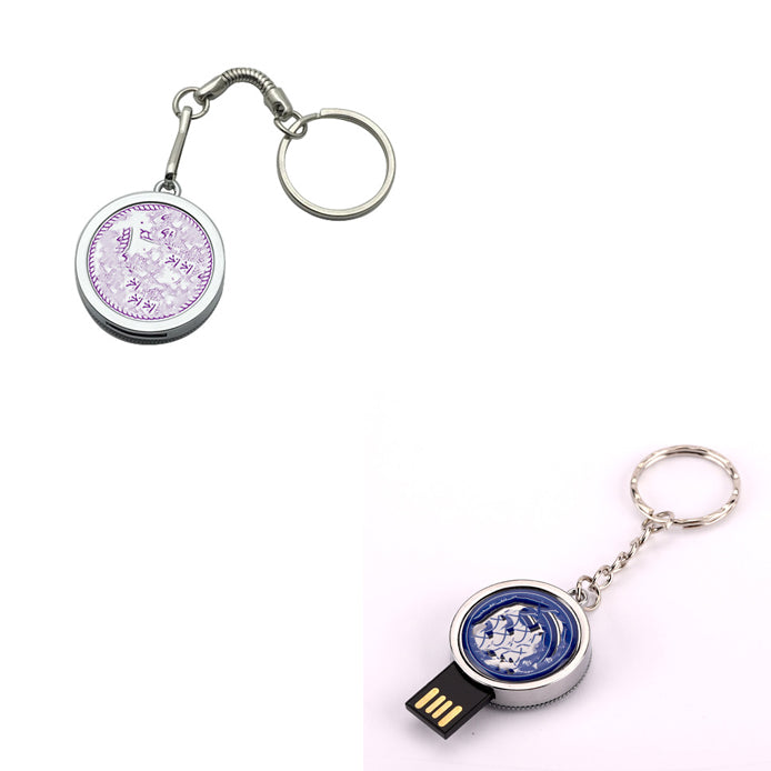 2GB School Badge Usb Flash Disk With Keychain