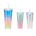 24 Oz Double-wall Plastic Fish Scales Tumbler