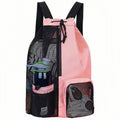 Swim Bag Mesh Drawstring Backpack With Wet Bag