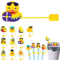 Reusable Silicone Straw Covers Drinking Topper Yellow Duck