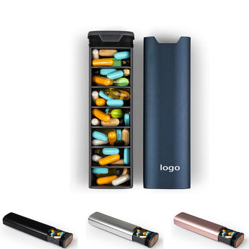 Aluminum Weekly Travel Pill Organizer