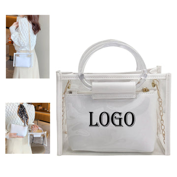 Clear Crossbody Bag with Removable Tote Bag