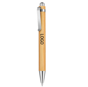 Bamboo Retractable Ballpoint Pen Black Ink