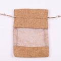 Transparent Window Hemp Rope Bundle Drawstring Bag