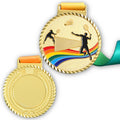 Metal Badminton Medal With Lanyard