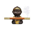 Wooden Pen With Incense Burner And Monkey Sculpture