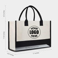 Large Classic Black And White Cotton Canvas Tote