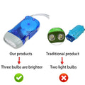 3 LED Manual Push Power Emergency Lighting Flashlight