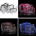 3 Pieces Clear PVC Makeup Bag