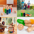 Wooden Rainbow Bowling Set